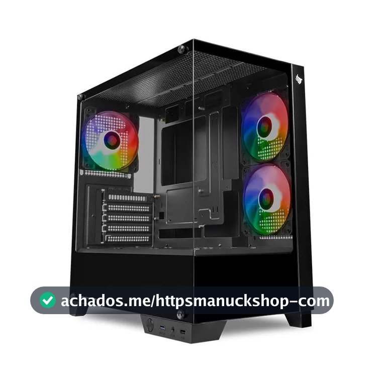 Gabinete Gamer Aquario Pichau Magpie 4xb Mini-t Lat De Vidro C/3fans