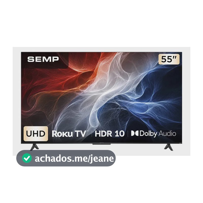 Smart Tv Semp 55 Polegadas Led 4k S62r Roku Tv Wi-Fi Hdr10 Dolby Audio Brilho Até 270 Nits 55s62r