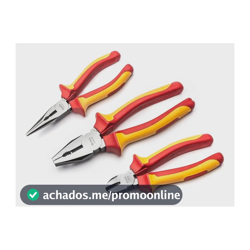 Jogo De Alicates Isolados Vde Com 3 Peças St09261sj - Sata