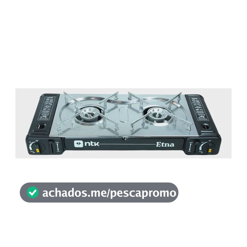Fogareiro Horizontal 2 Bocas Etna Aço Inoxidável 63cm - Ntk