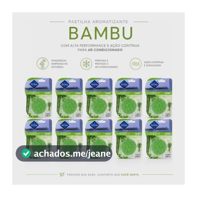 Kit 10 Pastilhas Bactericida Aroma Ar Condicionado Bambu