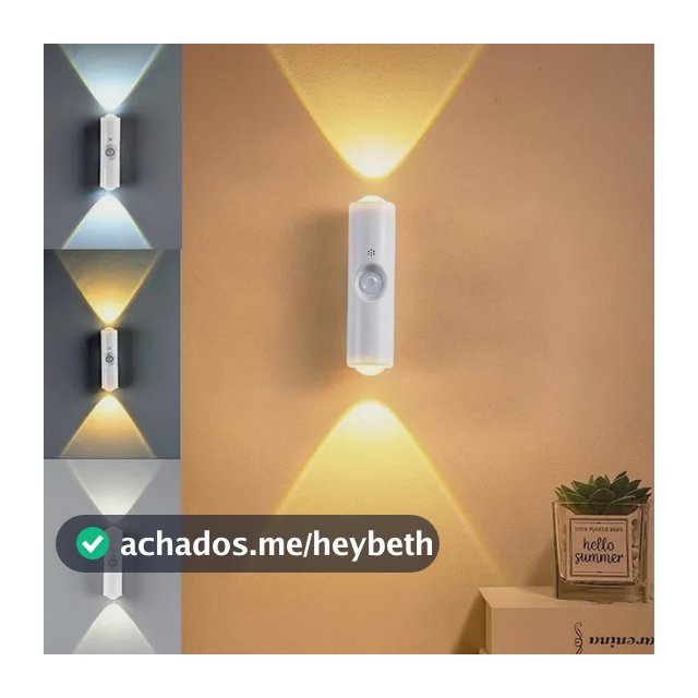 Arandela Led Dupla Com Sensor De Movimento 3.7v Branco