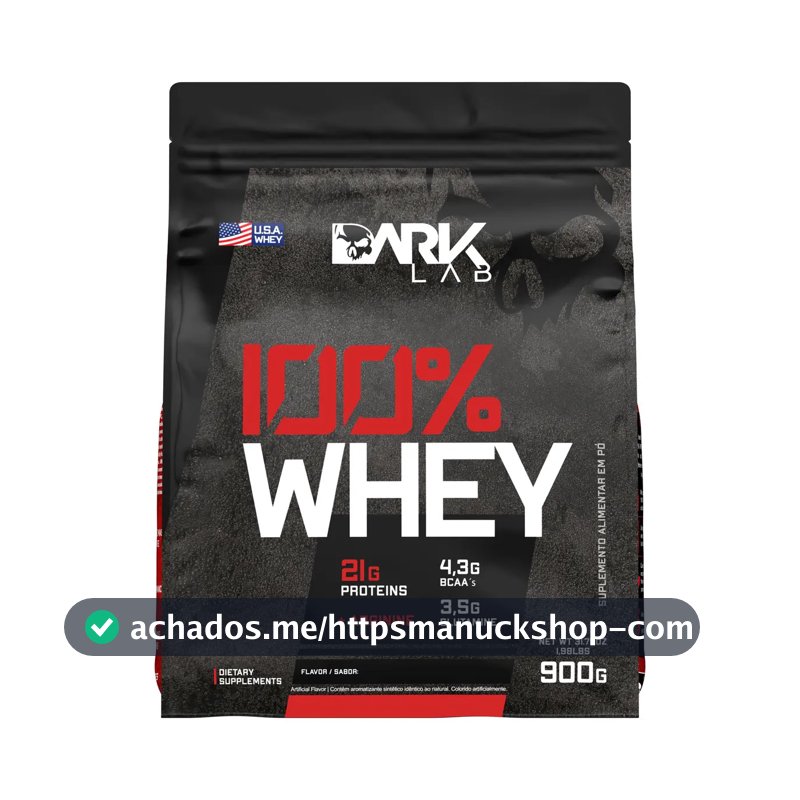 Whey Protein Concentrado 100% 900g Refil Dark Lab Sabor Baunilha
