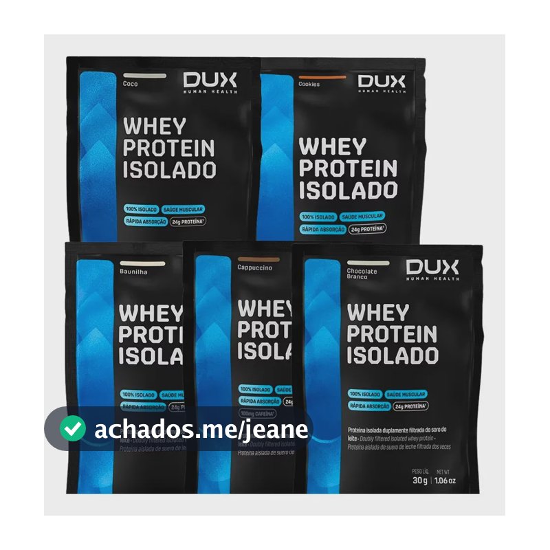 Dux Kit Sache 5 Unidades - Whey Protein Isolado--- Sabores