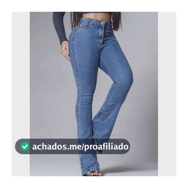 Calça Flare Jeans Marmorizada Cintura Alta Com Elastano Fler