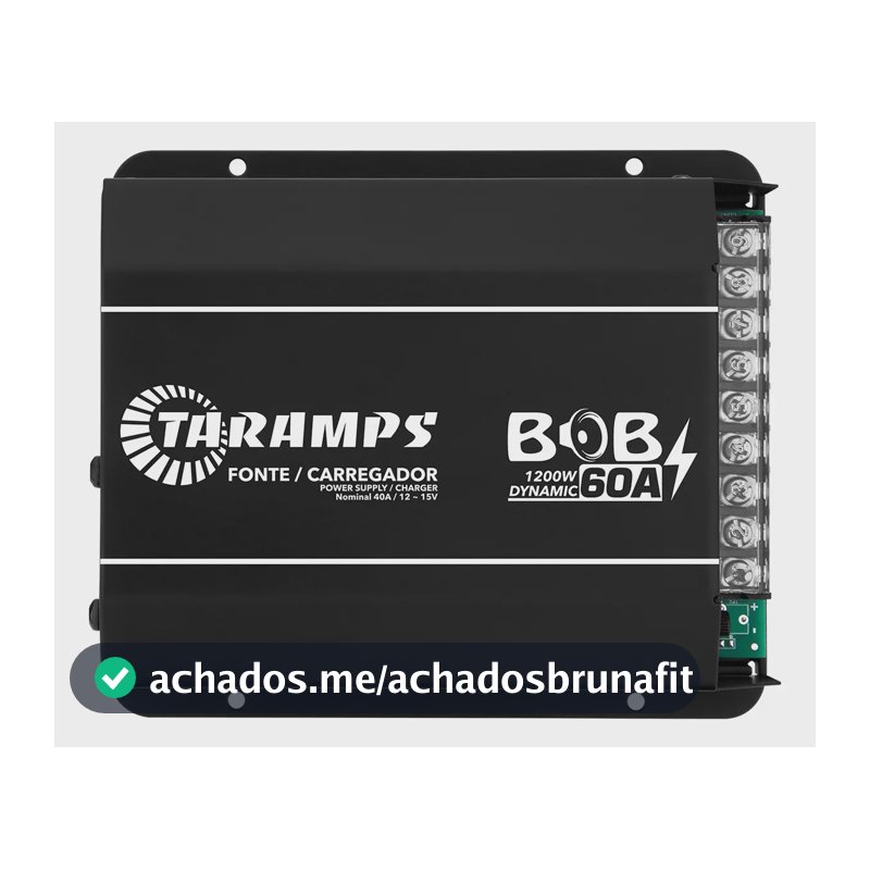 Fonte e Carregador Taramps BOB 60A 1200W para Som Automotivo Bivolt