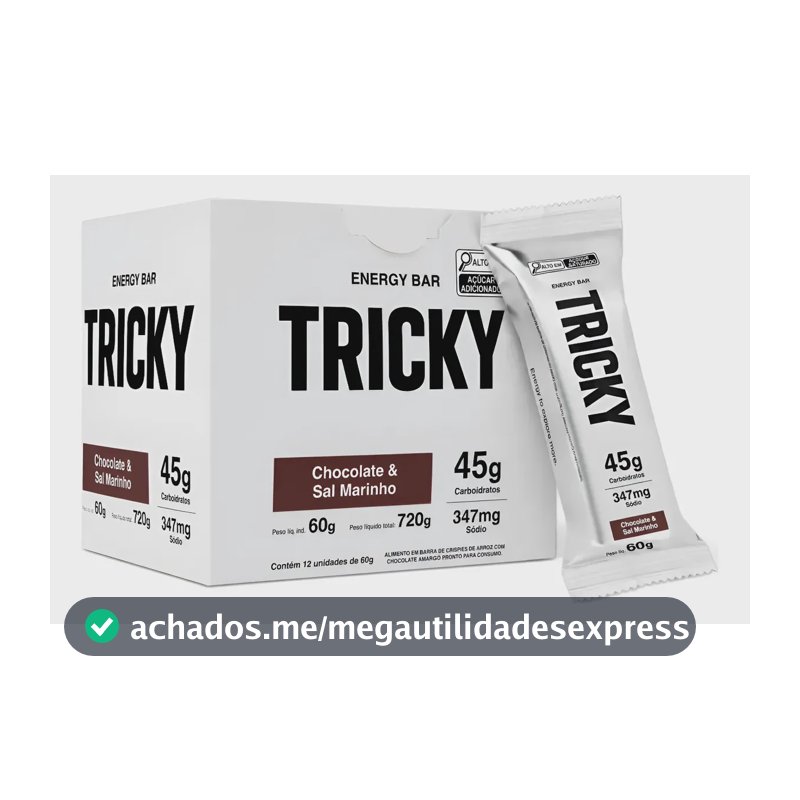 Barra Energética Tricky Energy Bar 45g Carbo (caixa C/12 Un) Chocolate E Sal Marinho