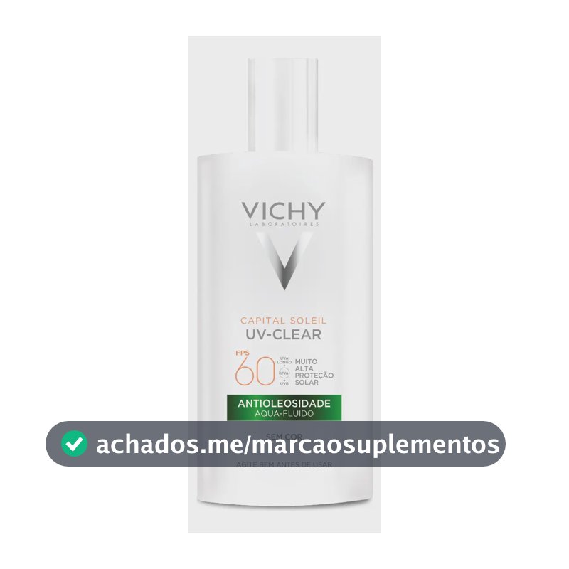 Protetor Solar Facial Sem Cor Antioleosidade Toque Seco FPS 60 Reduz Acne e Poros Acabamento Invisível Com Niacinamida Ácido Salicílico Capital Soleil UV-Clear Vichy 40g