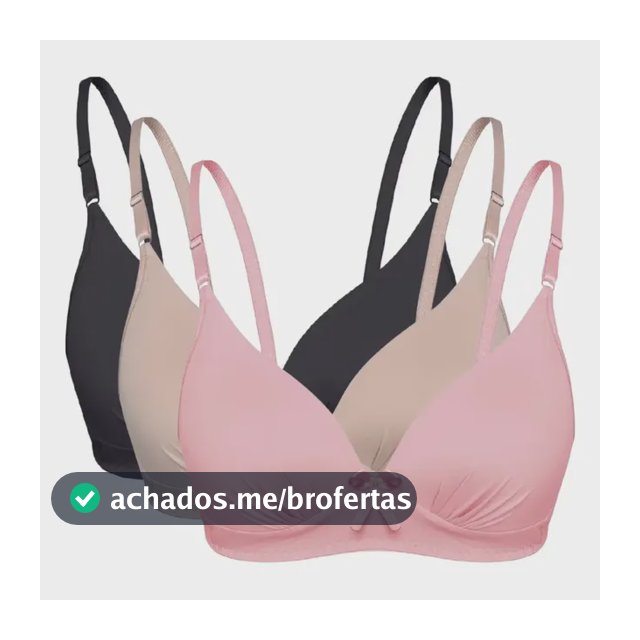 Kit Com 3 Sutiãs Bojo Soft - Sem Aro - Não Amassa