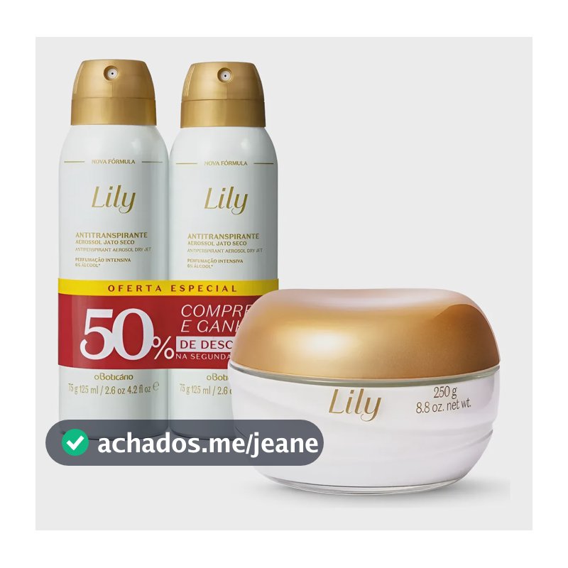 Combo Lily: Creme Acetinado Hidratante Corporal 250g + Desod