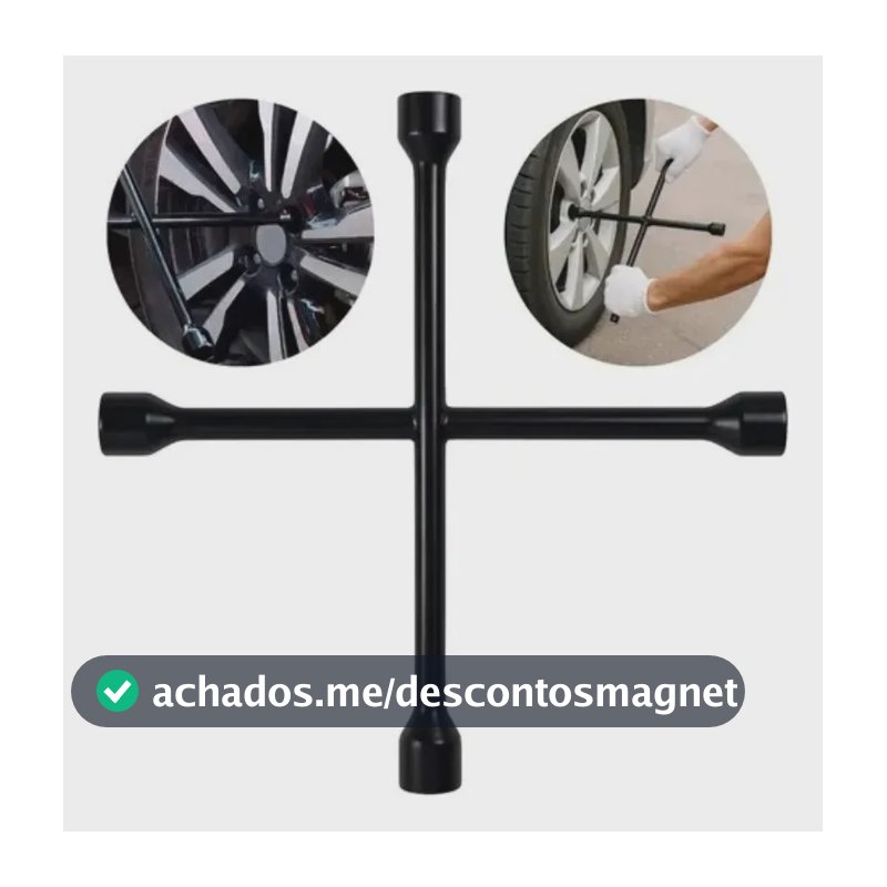 Chave De Roda Cruz 17-19-21-23mm Aço Profissional Universal