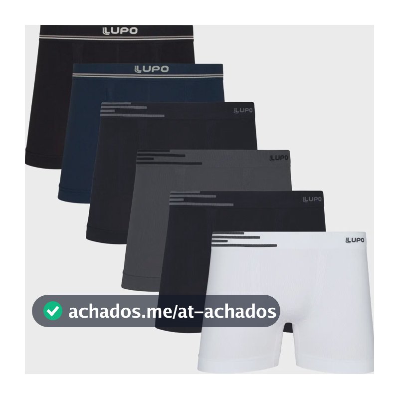 Kit 6 Cuecas Lupo Boxer Box Sem Costura Basic Microfibra