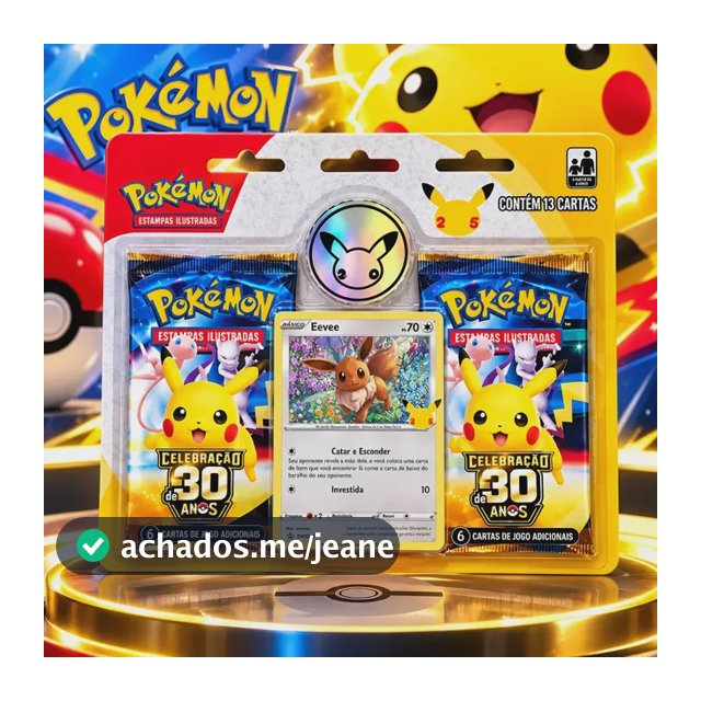Pokémon Blister Duplo 30 Anos 2 Boosters + Moeda Kit C/13