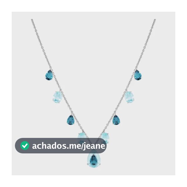 Colar Life Azure Em Prata 925 Com Pedras Azuis, 45cm