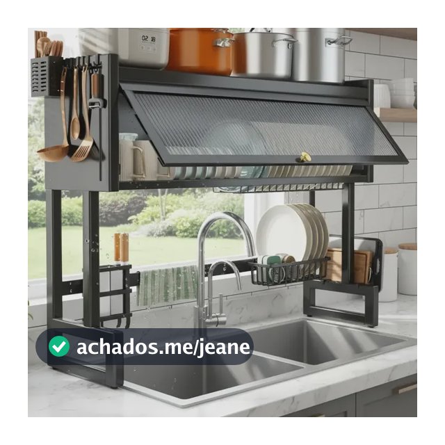 Escorredor De Louça Cozinha Pratos Organizador De Pia 65cm Preto