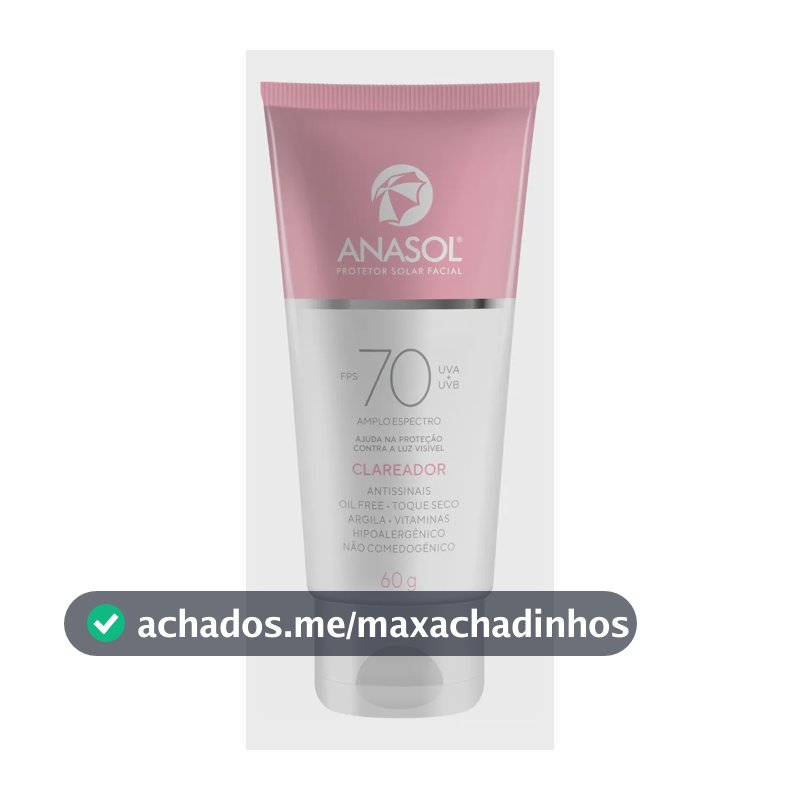 Anasol Protetor Solar Facial Clareador Toque Seco - Fps 70