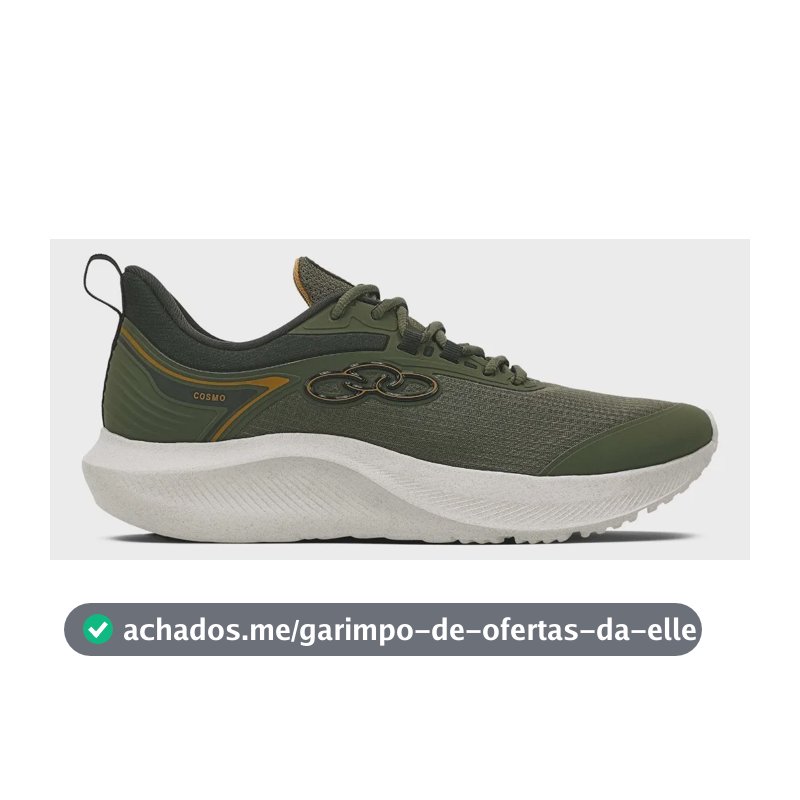 Tênis Masculino Cosmo Olympikus Verde Militar Liso 44 Br