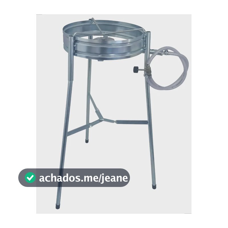 Fogareiro Gás Alta Pressão Portátil Gileus 1 Boca Chama Ajustável Prateado para botijao p13 disco de arado e tacho