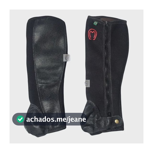 Perneira Mangalarga De Neoprene Preta Para Montaria Proteção