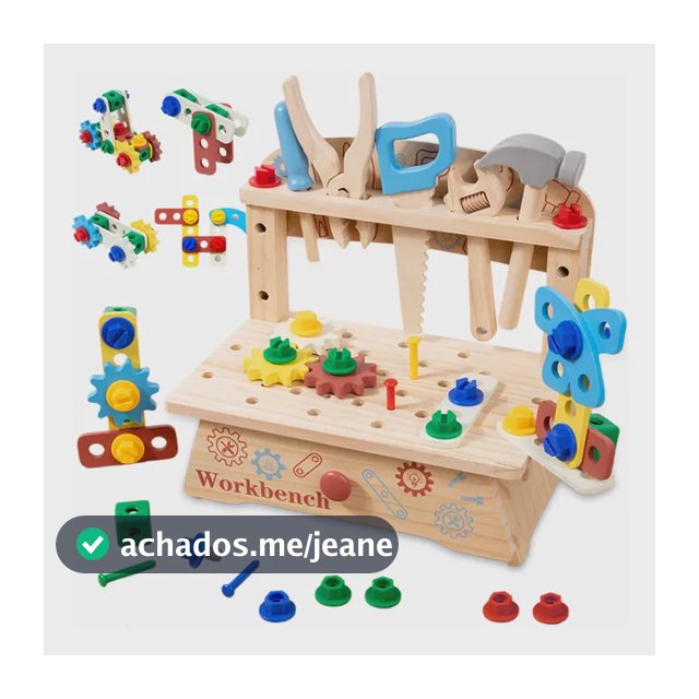 Bancada De Ferramentas Infantil De Madeira Educativa 3+