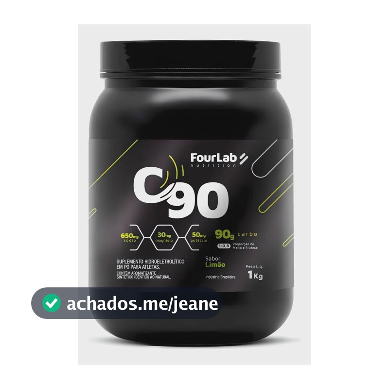 Carboidrato Em Pó C90 Fourlab Ciclismo Pote 1 Kilo Sabor Limão Evita Câimbras e Desidratação