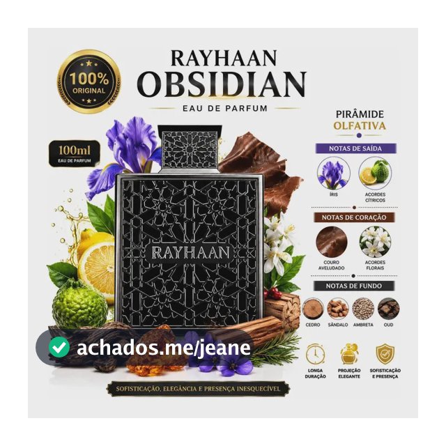 Perfume Masculino Rayhaan Obsidian Edp 100ml