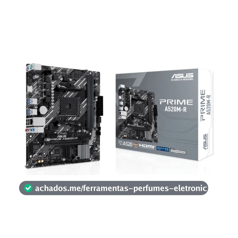 Placa Mãe Asus Prime A520m-r Am4 Ddr4 M.2 Chipset A520 Hdmi Preto