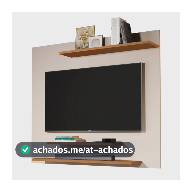 Painel Para Tv Até 40 Polegadas Estante Rack Sala Off White Off White/nature