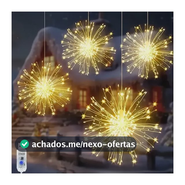 Luzes Led Fogos 4 Galhos Usb 5v Branco Quente 5v