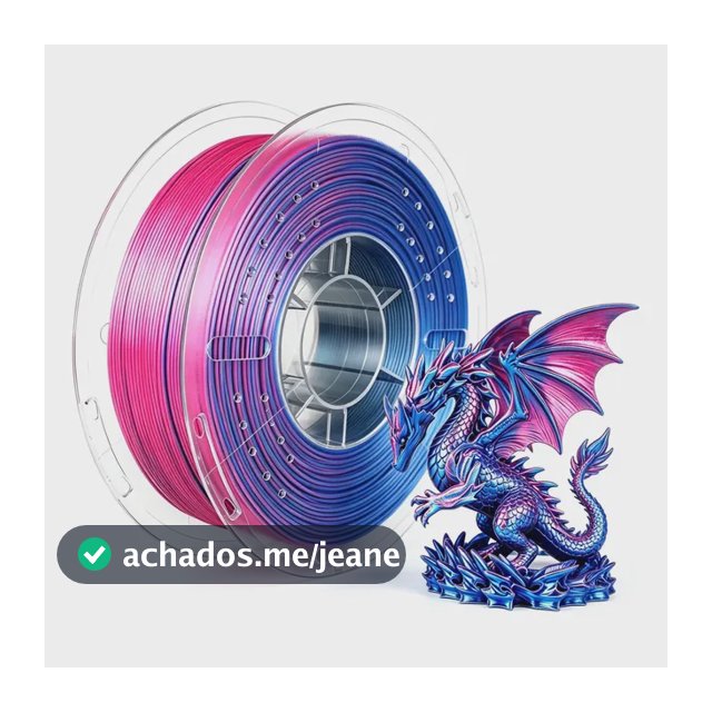Filamento Pla Silk Premium Impressão 3d 1.75mm Duocolor 1kg Vermelho/azul, Filamento Pla Silk Brilhante 1kg, Dimensional +/-0.02 Mm, Serve Para A Maioria Das Impressoras Fdm