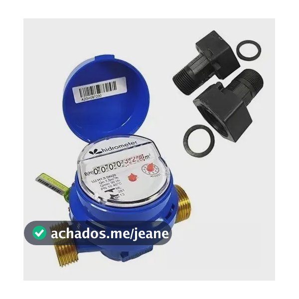 Hidrômetro Medidor de Água Unijato 3/4 DN20 Qn 1,5 com Kit de Conexões
