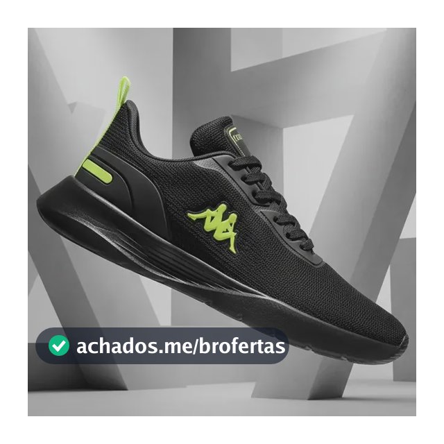 Tenis Kappa Treviso Original Unissex Confortável Academia Preto-amarelo-limão 41 Br