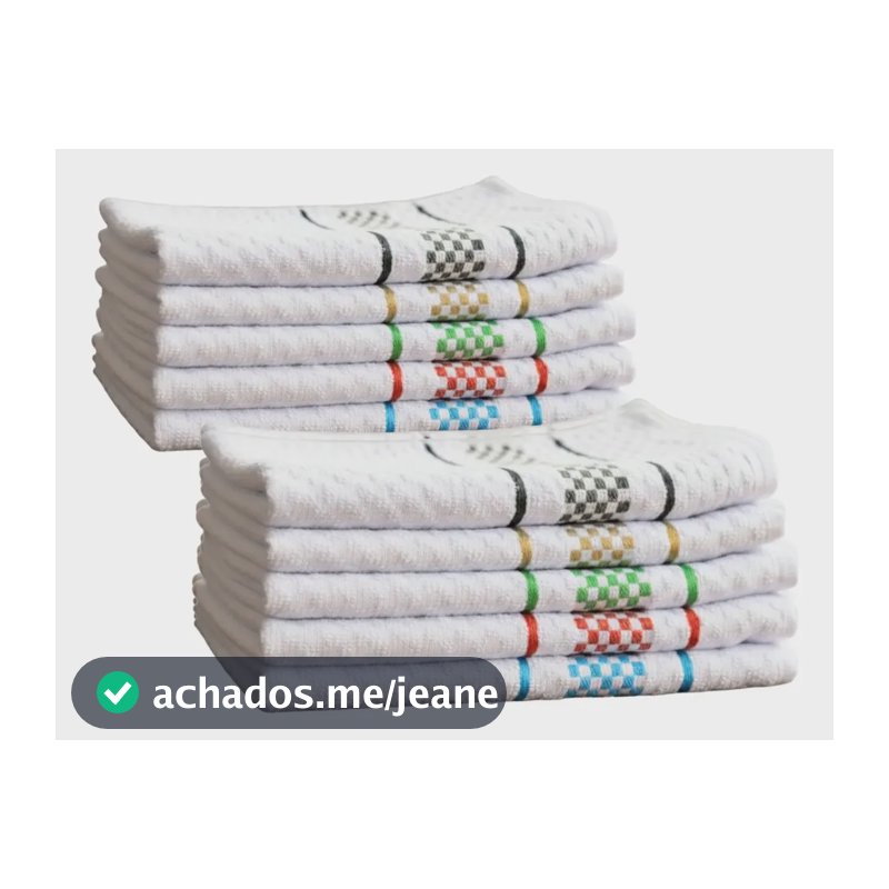 Kit 10 Panos De Prato Felpudo Atoalhado 45x70cm 100% Algodão Sortido