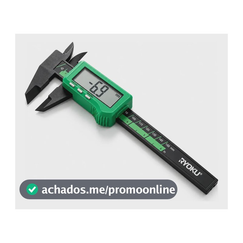 Paquímetro Digital Ryoku 150mm Fibra De Carbono Profissional