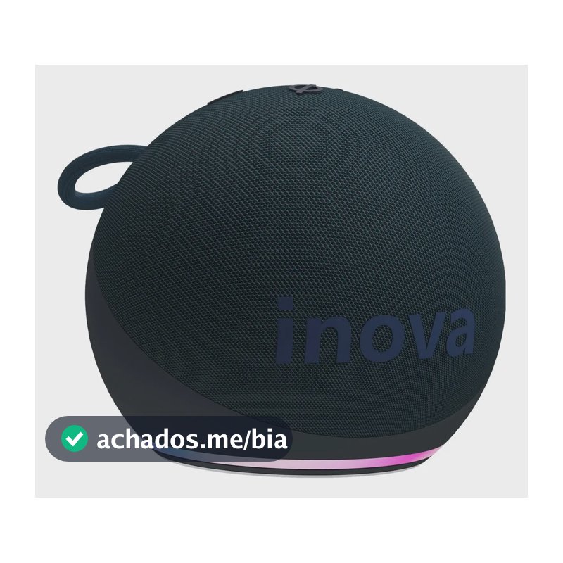 Inova Mini Caixa de Som Bluetooth com Som Hi-Fi, Grave Potente, Rádio FM e Luzes RGB