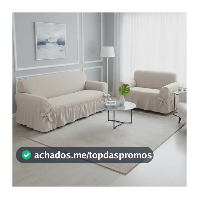 Capa De Sofá 2 E 3 Lugares Tecido Gorgurão Maquinetado