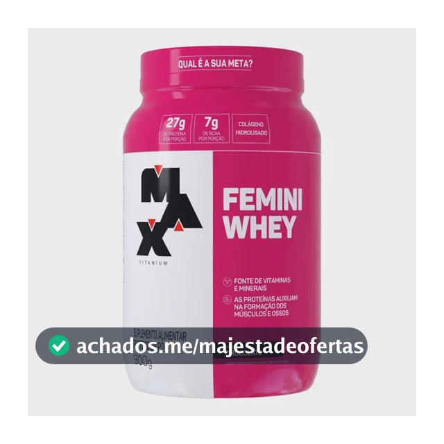 Whey Protein 900g Femini Whey Protein Max Titanium Chocolate Proteína E Colágeno