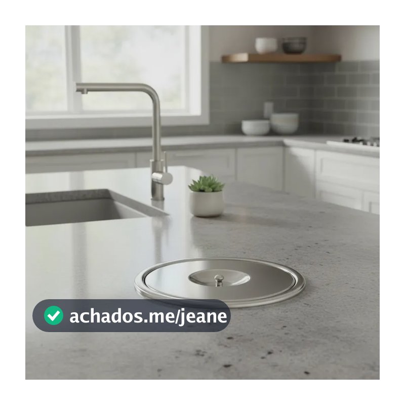 Lixeira Pia Cozinha 5l Embutir Granito Em Inox Não Enferruja Inox Polido