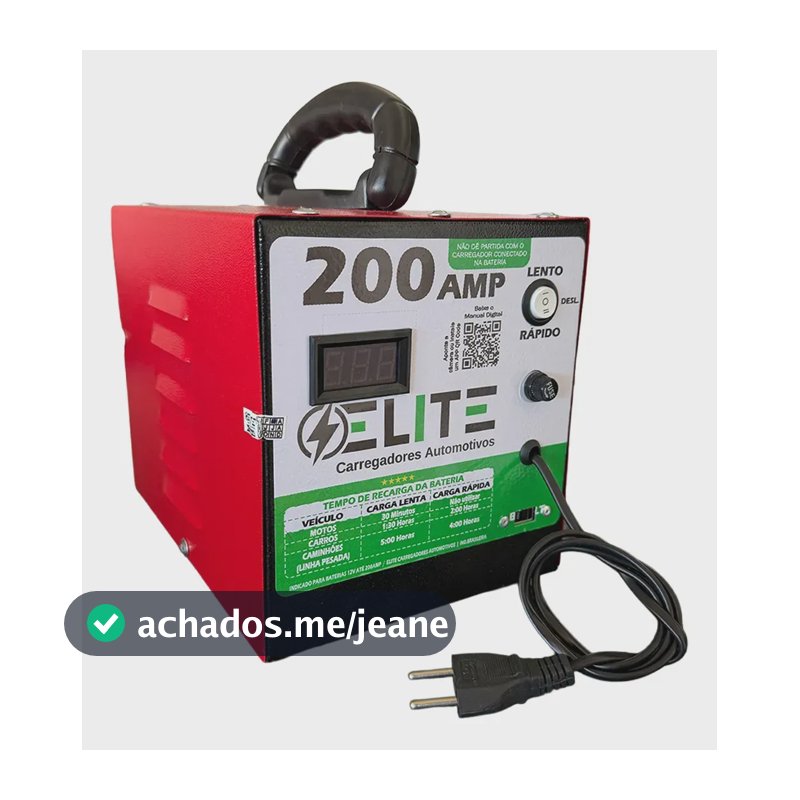 Carregador De Bateria Automotivo Elite 200a Rápido E Lento