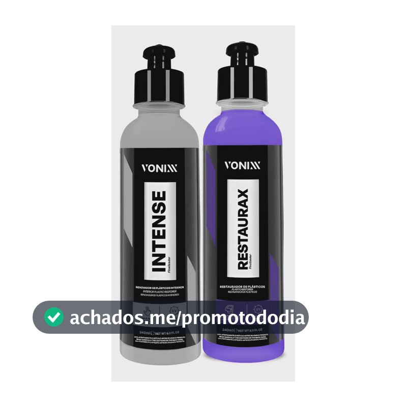 Kit Restaurador Plásticos Automotivo Externo E Interno Vonixx 1 Restaurax 240ml + 1 Intense 240ml