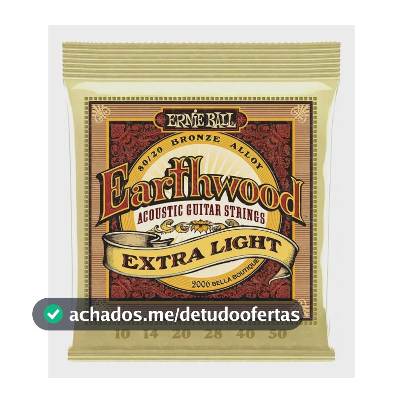 Encordoamento Violão Aço 010 Ernie Ball Earthwood Extra Leve