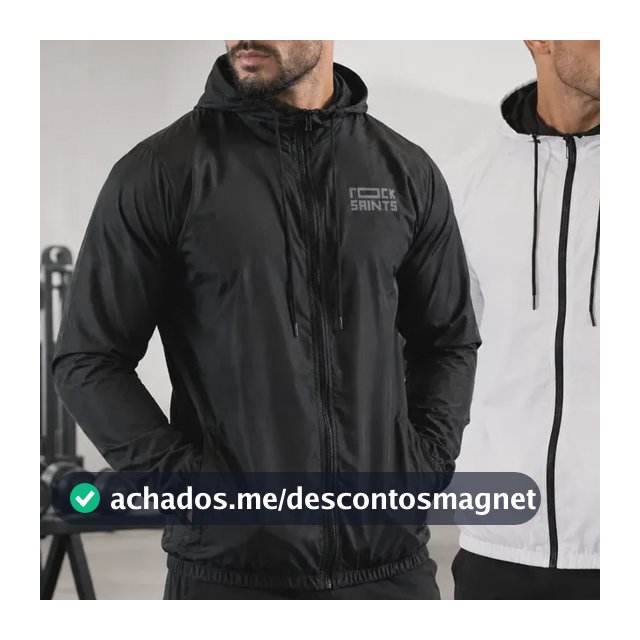Kit 2 Jaquetas Corta Vento Rock Saints Liso Com Capuz