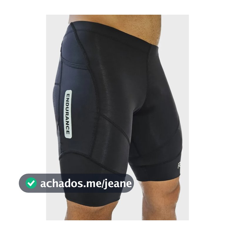 Bermuda Corrida R2l Endurance Azul Marinho 3 Bolsos Preto Lisa M