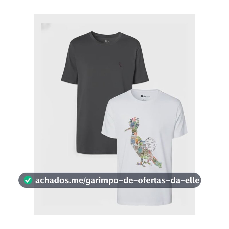 Kit 2 Camisetas Estampa Algodão Pica-pau Reserva Preto/branco M