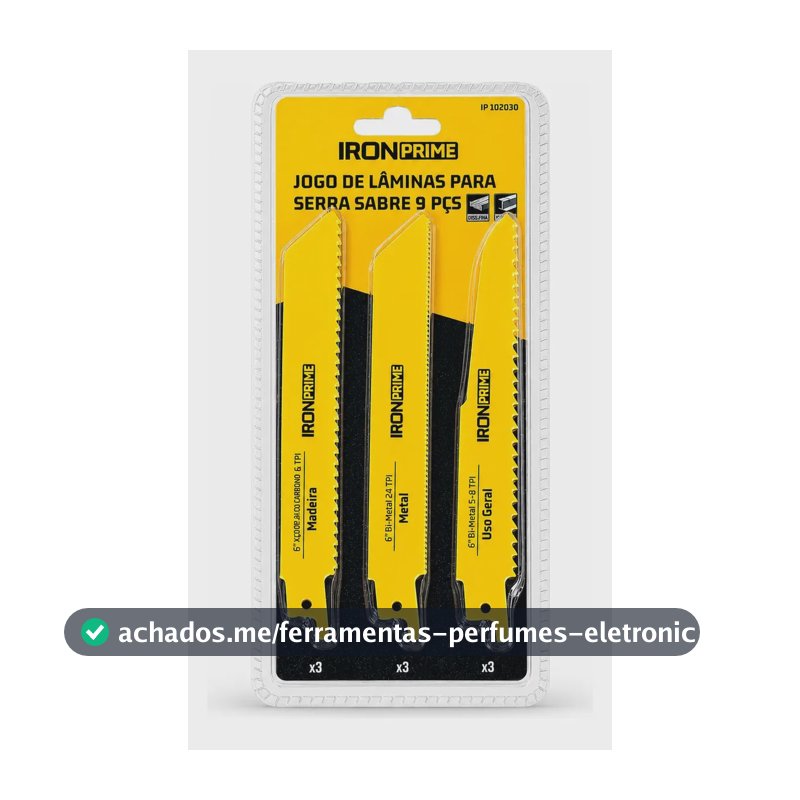Kit 9 Lâminas Serra Sabre 6 Pol Madeira Metal Demolição