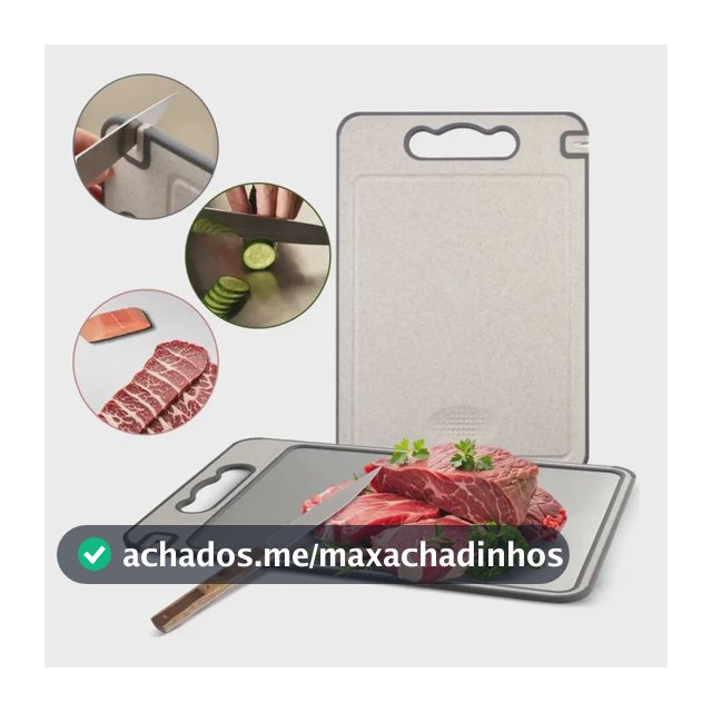 Tabua De Corte Saudável Pp Aço Inox Para Cortar Dupla Face Dupla Face Prateado