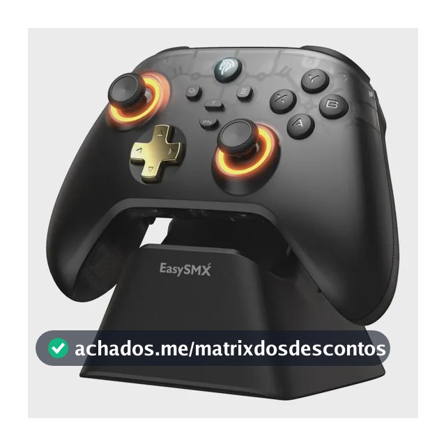 Controle sem fio EasySMX D05 com base de carregamento, gamepad para PC, Switch, celular e Smart TV, preto
