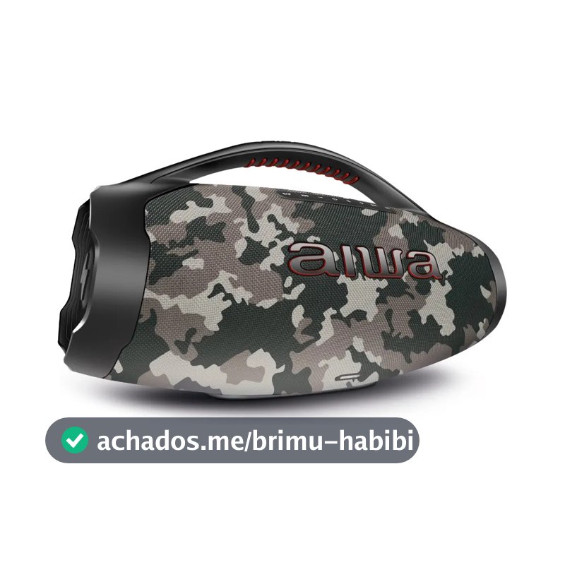 Caixa de Som Boombox Plus AIWA BBS-01-BG 200W Bluetooth 30H IP66 USB Cinza