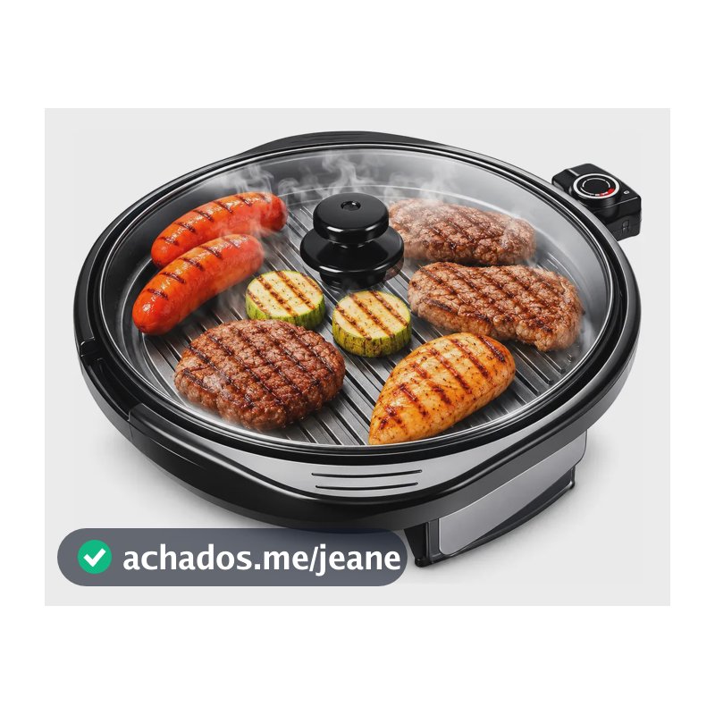 Churrasqueira Elétrica Startools Redonda Antiaderente Com Termostato, 40cm, 1200W