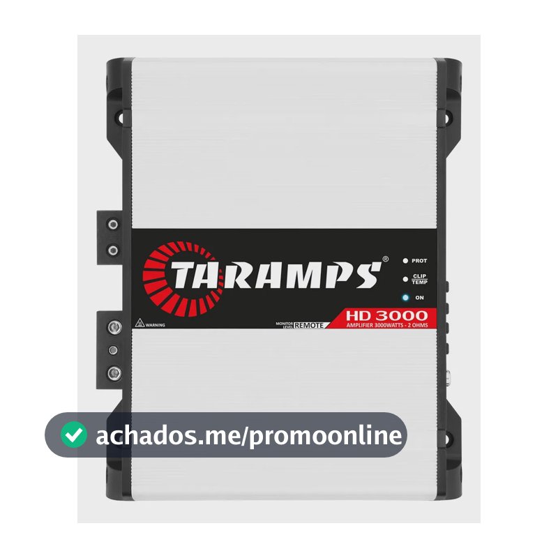 Módulo Amplificador Taramps HD 3000 de 3000W para Carro 2 Ohms